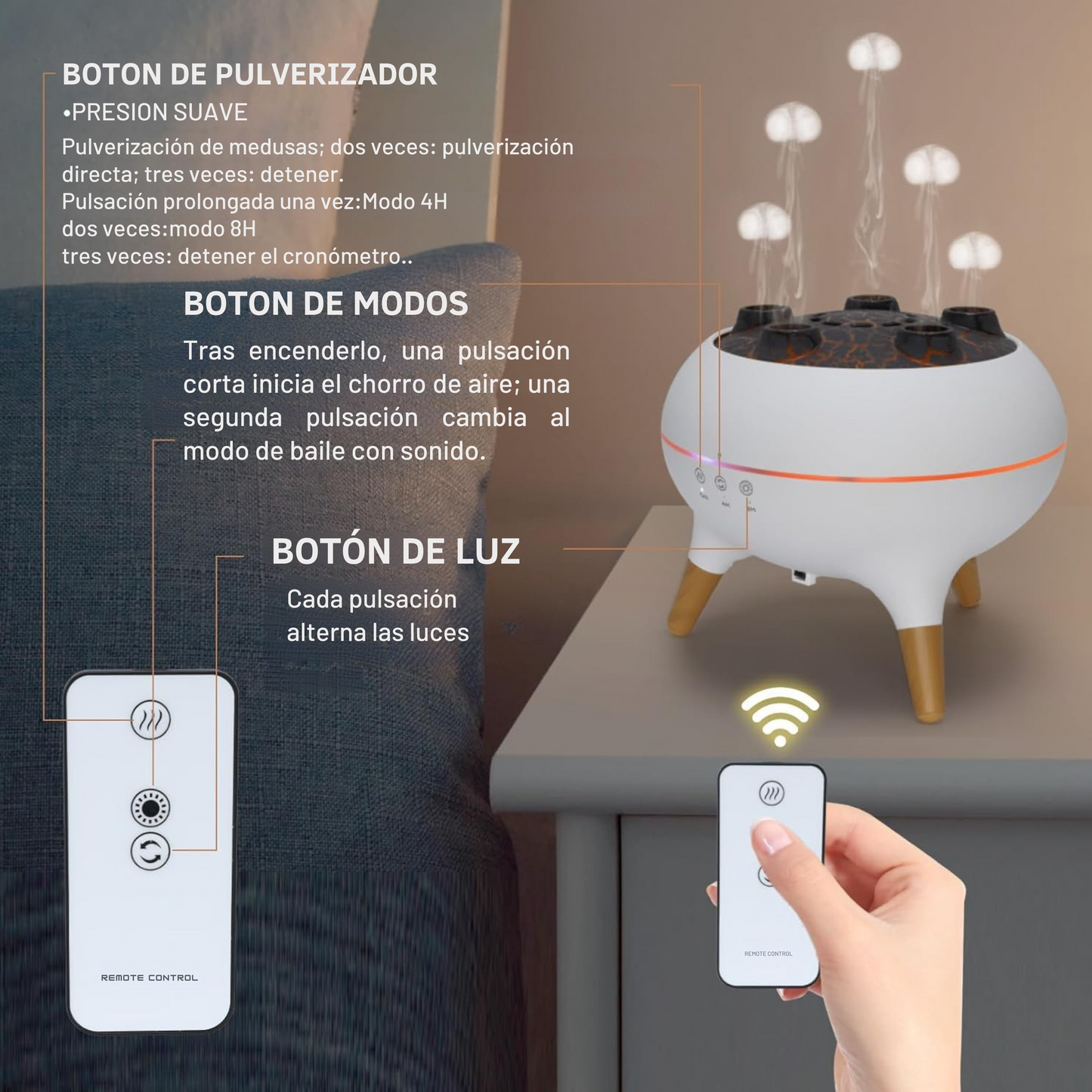 Humidificador de Medusas Anti Estrés