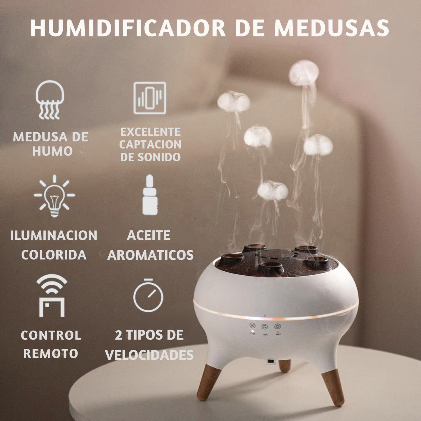 Humidificador de Medusas Anti Estrés